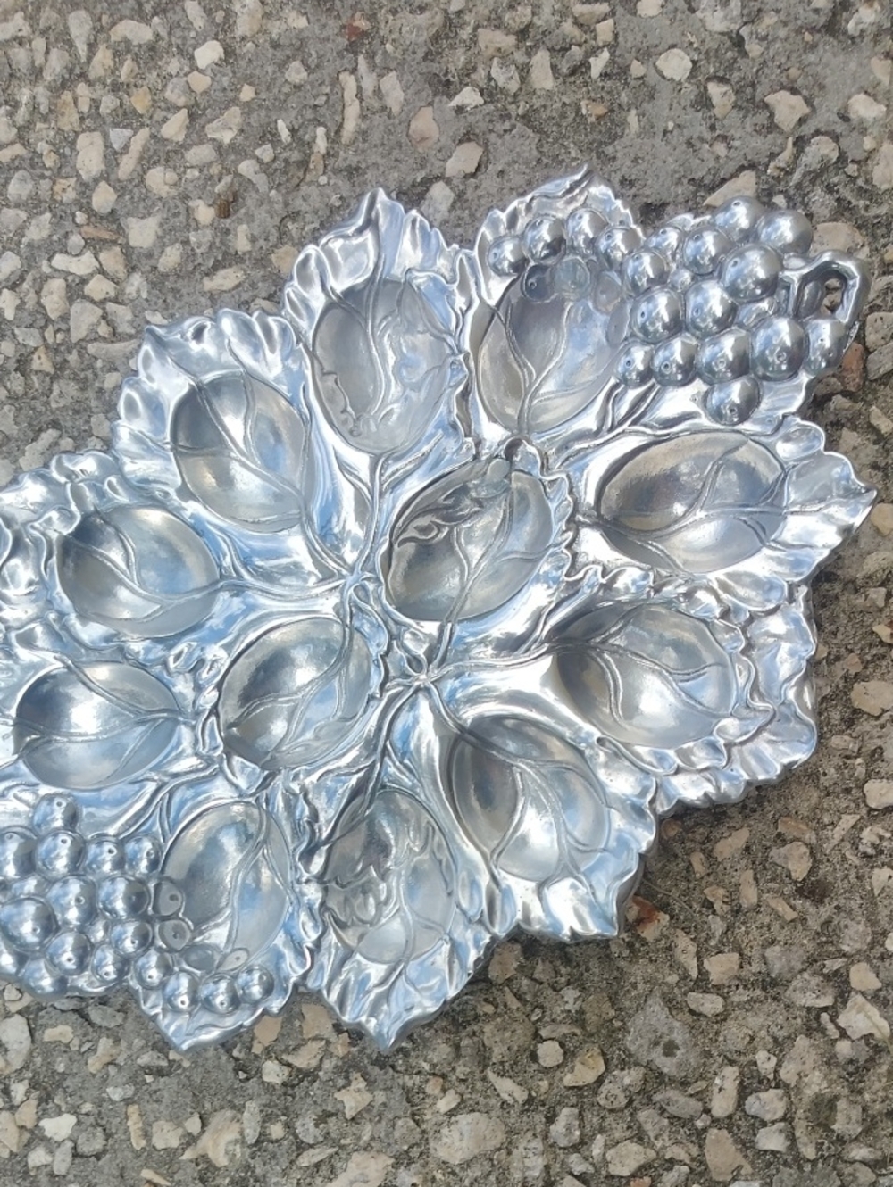 Arthur Court Elegant Silver Leaf-Shaped Serving Tray - Decorative Dining Platter